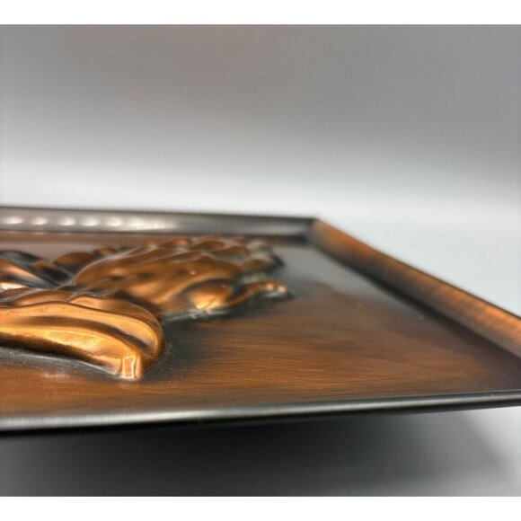 Vtg 70s Copper Guild Praying Hands Wall Art Plaque Napkin Holder Set - Picture 6 of 10